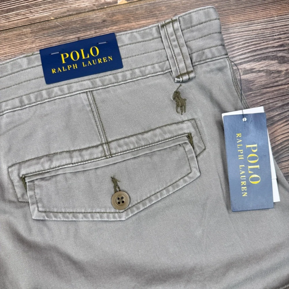 Polo Ralph Lauren Mens Size 44B Cargo Shorts Green Cotton Utility NWT